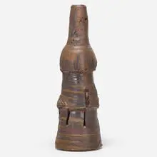 Peter Voulkos, Untitled (Stack), 1979, wood-fired stoneware with pass-throughs and slashes