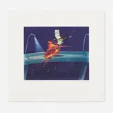 Carlos Almaraz, Deep Purple Car Crash, 1986, etching in colors