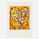 Heart for Film Forum by Jim Dine, 1993, woodcut in colors, sold Dec 2021