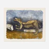 Perro Herido (from Tamayo 90 Aniversario Series) by Rufino Tamayo, 1989, lithograph in colors on Arches paper, sold Dec 2021