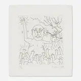 Keith Haring, Untitled (from The Valley), 1989, etching on Twinrocker handmade paper