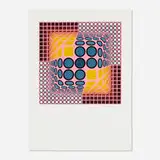 Victor Vasarely, Pink Composition, 1980, screenprint in colors