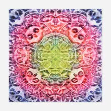 Philip Taaffe, Untitled (from the LSD series), 2014, offset lithograph in colors on perforated paper