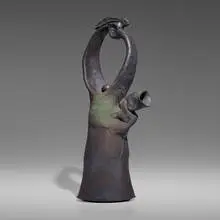Hare Teapot by Ken Ferguson, c. 1993, raku-fired stoneware, sold Oct 2024