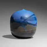 Closed Form (with rattle) by Toshiko Takaezu, glazed porcelain, sold Oct 2024