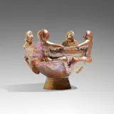 Large bowl with figures by Beatrice Wood, c. 1985, lustre-glazed earthenware, sold Oct 2024