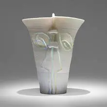 Light Gatherer by Rudolf Staffel, c. 1985, glazed porcelain, sold Oct 2024