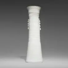 Tall Slump vase by Ken Ferguson, c. 1980, glazed porcelain, sold Oct 2024