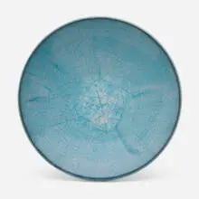 Harding Black, Footed bowl, 1945, crackle-glazed earthenware