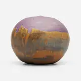 Closed Form (with rattle) by Toshiko Takaezu, c. 1985, glazed porcelain, sold Oct 2024