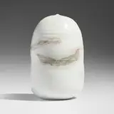 Closed Form (with rattle) by Toshiko Takaezu, c. 2008, glazed porcelain, sold Oct 2024