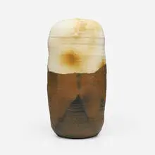 Large Closed Form (with rattle) by Toshiko Takaezu, c. 1978, glazed porcelain, sold Oct 2024
