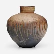 Paul Chaleff, Large Jar Form, 1990, wood-fired and ash-glazed stoneware