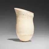Jennifer Lee, Sandy pink, asymmetric tilted rim, speckled bands, bleeding bands