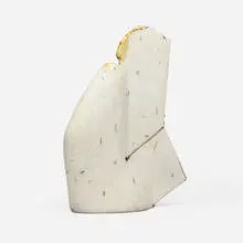 Extended Vessel #2 by Gordon Baldwin, 1991, buff clay with engobes, oxides, stains and glazes, sold Oct 2024