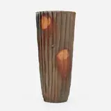 Paul Chaleff, Striated Vase Form, c. 1990, wood-fired stoneware