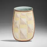 Elizabeth Fritsch, Vase, c. 1998, hand-built stoneware with engobes