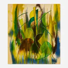 Joseph Meierhans, Abstract Composition, oil on Masonite