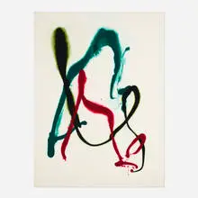 Bill Alpert, Abstract Composition, ink and acrylic on paper laid to board