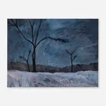 Gershon Benjamin, Night Landscape, 1970, gouache on paper