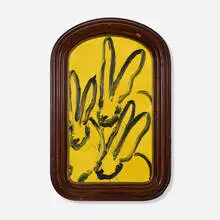 Mandarin by Hunt Slonem, 2016, oil on wood panel in artist's frame, sold Sep 2024
