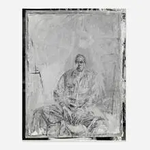 Herbert Matter, Untitled (Painting of a Man), silver gelatin print