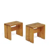 Charlotte Perriand, stools, pair, for Les Arcs ski resort