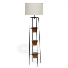 attribution Tony Paul, floor lamp with planters