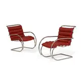 MR20 lounge chairs, pair by Ludwig Mies van der Rohe, sold May 2022