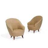 Gio Ponti, lounge chairs, pair