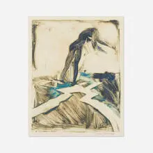 Untitled by Mary Frank, 1968, monotype in colors, sold Jul 2020