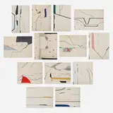 Robert Schwartz, collection of thirteen works, 1969, colored pencil and marker on paper