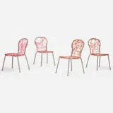 Fernando and Humberto Campana, Zig Zag chairs from L'est Parisien, set of four, 2001, plastic tubing, powder coated aluminum