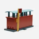 Michael Graves, mailbox, 1990, enameled steel, lacquered plastic
