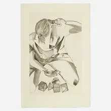 Platonic Love by Francesco Clemente, 1989, etching and aquatint on Hahnemühle paper, sold Jul 2020