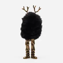 The Haas Brothers, Dame Shaggy Smith, 2019, cast and polished bronze, black alpaca fur
