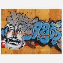 Barry McGee, George W is a Wanker, 2003, acrylic and spraypaint on plywood