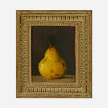 Robert Kulicke, Pear, 1966, oil on panel in artist's frame