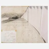 Christo & Jeanne-Claude, Running Fence (project for Sonoma County and Marin County, California), 1974, collage and colored pencil on matte board