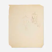 Untitled (Figure Sketch) by Franz Kline, c. 1940, graphite on paper, sold Apr 2020