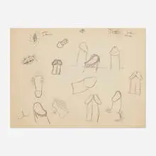 Untitled (Erotic Drawing) by John Graham, c. 1941, ink on paper, sold Apr 2020