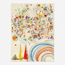 The Plastic Rainbow by Robert S. Neuman, 1970, mixed media on paper, sold Apr 2020