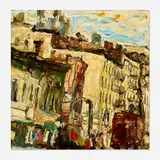 Philip Sherrod, Town Houses, 1966, oil on canvas