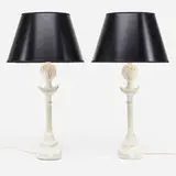 Alberto Giacometti, Tête de Femme table lamps, pair, c. 1975, cast and painted plaster