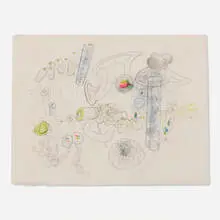 Roberto Sebastian Matta, Pilar de l'Atlas, c. 1965, pastel, graphite and crayon on paper