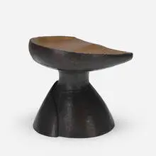 Modern, stool, c. 1970, welded and patinated brass