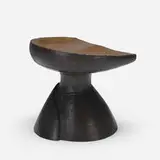 Modern, stool, c. 1970, welded and patinated brass
