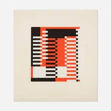 Pillars by Josef Albers, screenprint in colors, sold Apr 2020