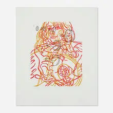 Untitled (for Film Forum) by David Salle, 1991, linocut in colors on Hahnemuhle paper, sold Apr 2020