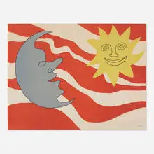 Sun and Moon by Alexander Calder, 1964, lithograph in colors, sold Apr 2020